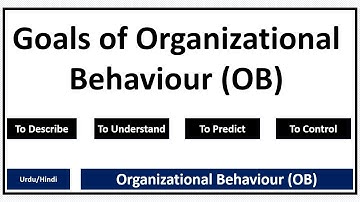 Goals of Organizational Behaviour(OB)