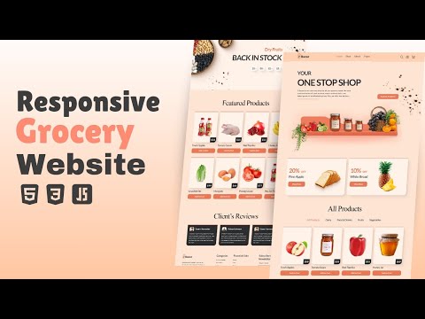 How To Make Website Using HTML & CSS Step By Step Tutorial | Grocery Shop Website