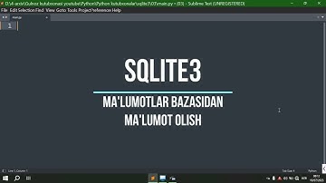 Python SQlite3 3-dars: Ma