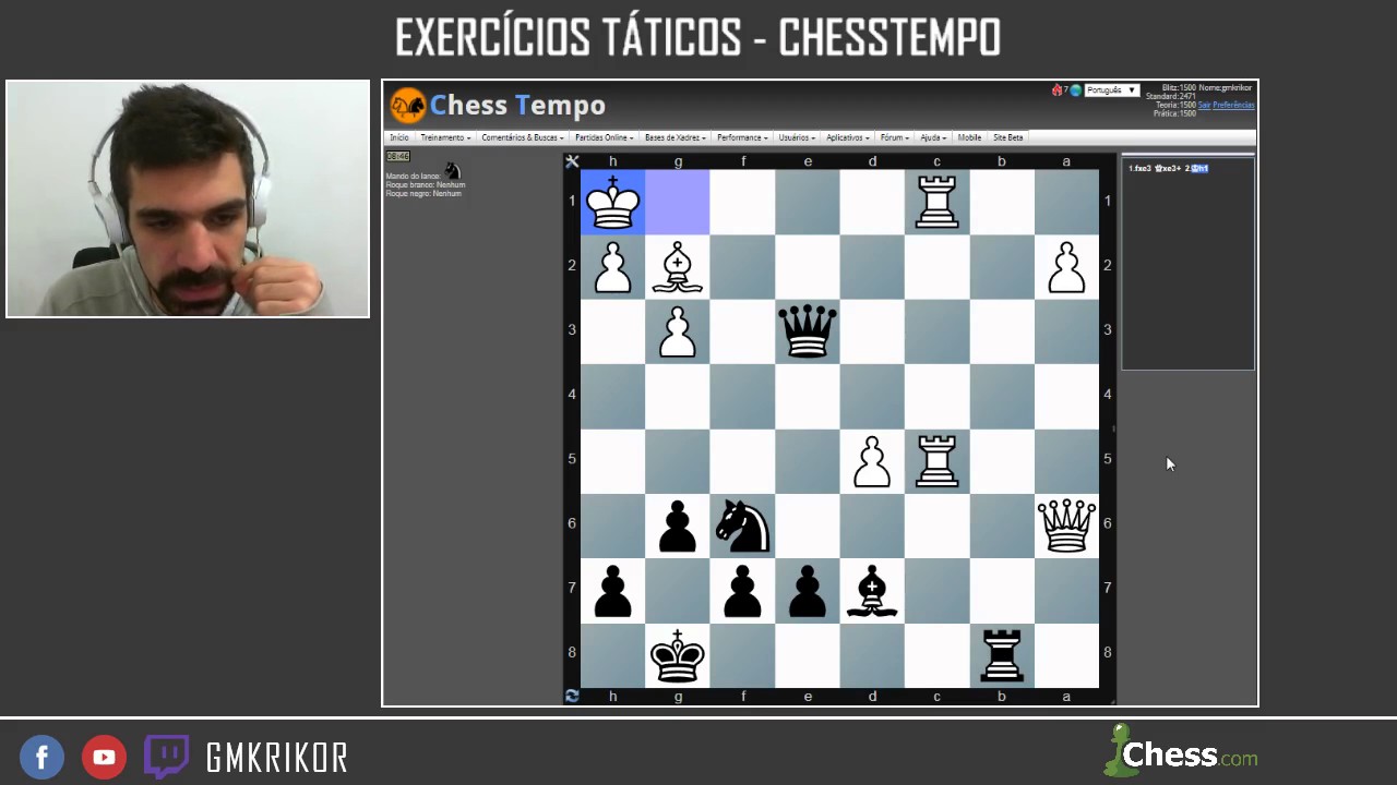 Exercícios #003, Treino de tática no Chess Tactics Server (emrald) 