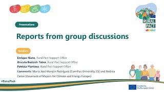 Main outcomes from group discussions | Good Practice Webinar "Rural areas in the energy transition"