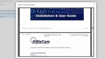 KWIZ iMUSH-Print for SharePoint Overview