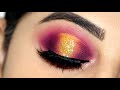 Colorful Halo Eye Makeup | Halo Glitter Eyeshadow Tutorial | Colorful Bridal Indian Eye Makeup