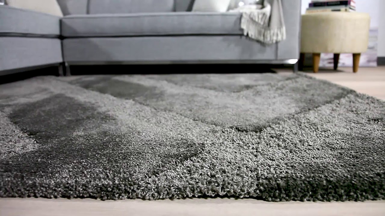 Modern Shag Area Rug Dark Grey