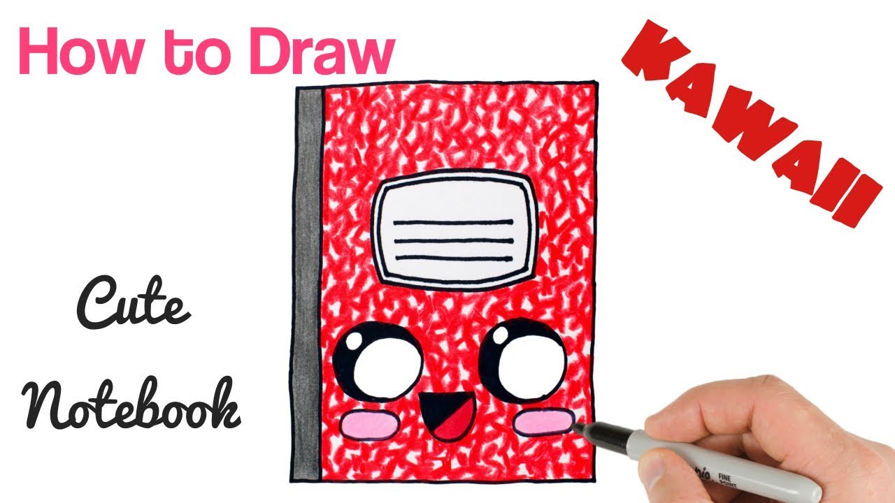 How to Draw Marble Notebook / Cute School Stuff Drawing - YouTube