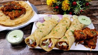 Bihari Kabab Paratha Roll With Poori Paratha & Chutney Complete Recipe By Tasty Food With Maria
