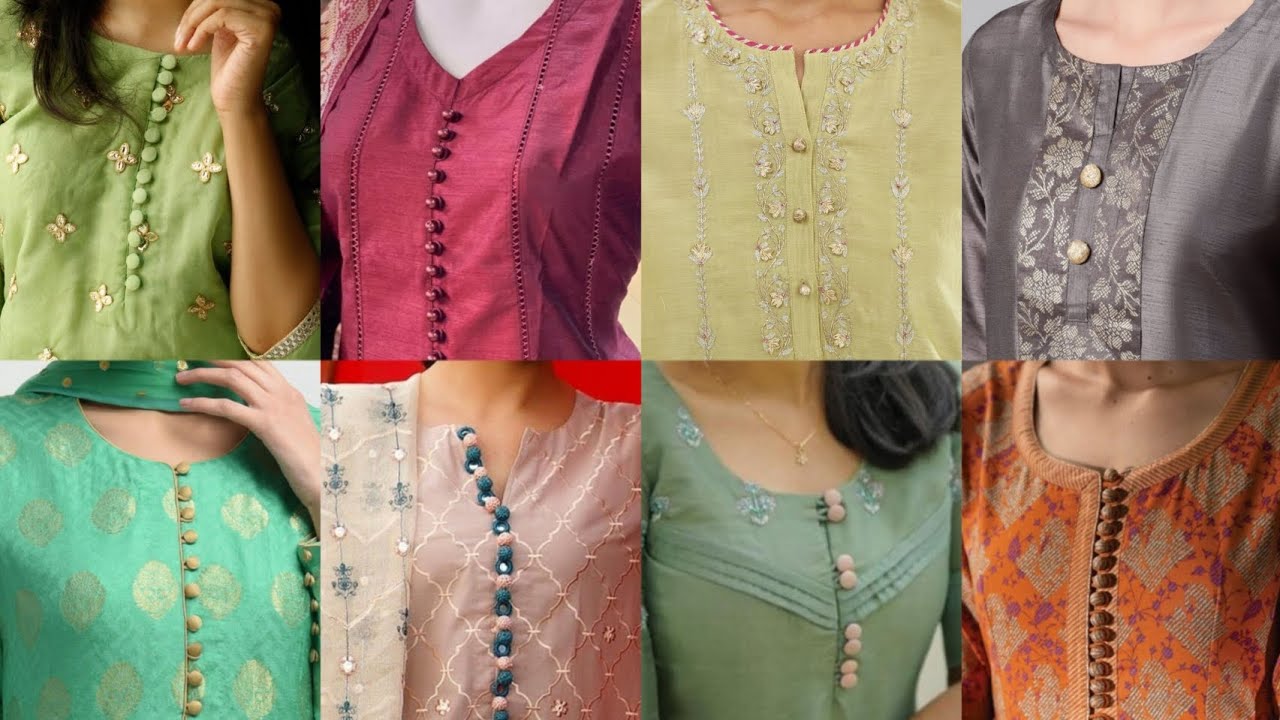 Beautiful neck designs with buttons for kurti & kameez Neck Designs With  Buttons | Kurti neck designs, Kurta neck design, Salwar neck designs