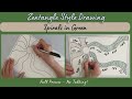Zentangle style drawing spirals in green, no chat Zen Doodles Sketchbook ideas. Relaxing to watch.