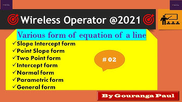 EQUATION OF STRAIGHT LINE #02 II WIRELESS OPERATOR (WBP) II MCQ QUESTION II SHORT TRICK II