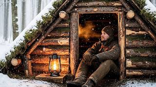 Solo Winter Survival – Building a Hidden Bushcraft Cabin in Deep Snow