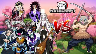 Inosuke Hashibira Vs All Upper Moons! Demon Slayer Minecraft Battle