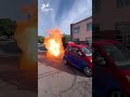 They stuck a 2000hp jet engine in a smart car 🤣🔥 | 🎥 @RocketbillyRacing #smartcar #crazycar #flames