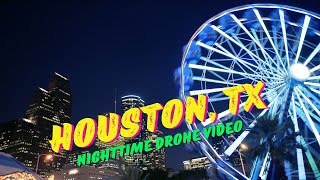 Details Downtown Houston Drone Video | Night Flying | 4K | Buffalo Bayou Park Update