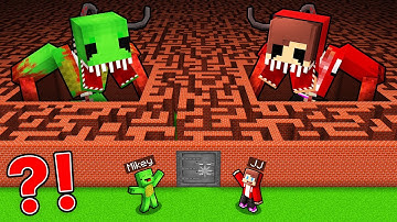 Mikey and JJ Escape from Scary Maze in Minecraft (Maizen)