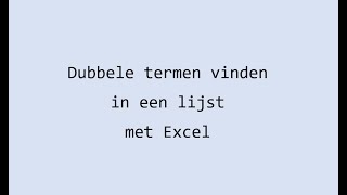 Download Lagu Dubbelen vinden mbv Excel MP3