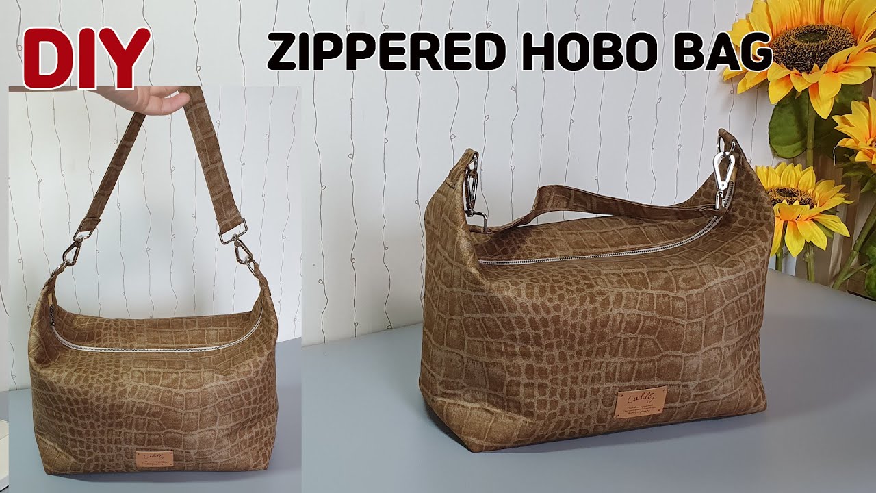 DIY ZIPPERED HOBO BAG/ SHOULDER BAG/ Travel Bag/ sewing tutorial  [Tendersmile Handmade]