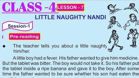 Class-4:ENGLISH:MAIN LESSON-7 : "Little Naughty Nandi" : Odia Medium