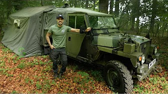 First Night Camping in my 1981 British Military Land Rover with Tent that attaches to Vehicle