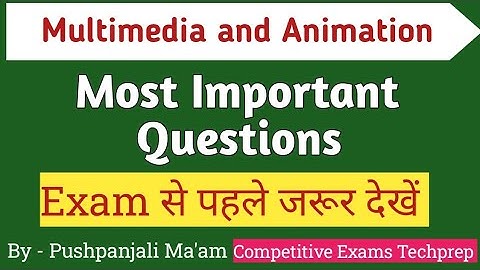 Most Important Questions of Multimedia & Animation in Hindi