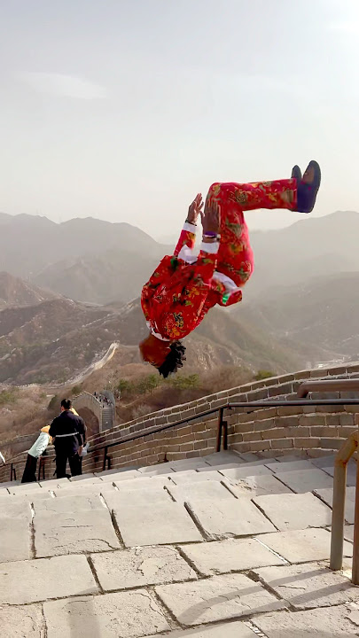BackFlip off the Great Wall Of China🇨🇳😳