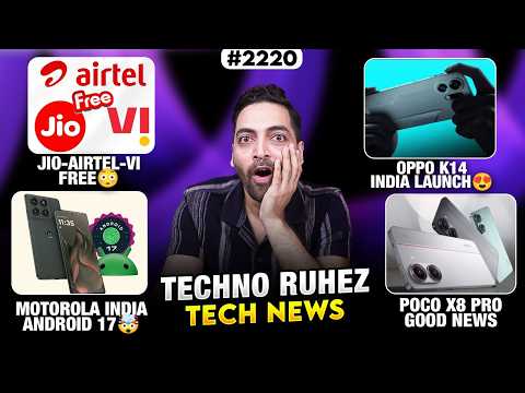 Jio-airtel-vi Free,oppo K14 India Launch😍,ufs 5.0🤯,realme Gt 9 Pro,moto Android 17😲,poco X8 Pro