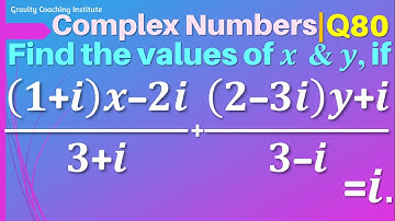 Q80 | Find the values of x and y, if ((1+i)x-2i)/(3+i)+((2-3i)y+i)/(3-i)=i | Complex Numbers - XI