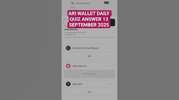 ARI WALLET DAILY QUIZ ANSWER 13 SEPTEMBER 2025 #shorts