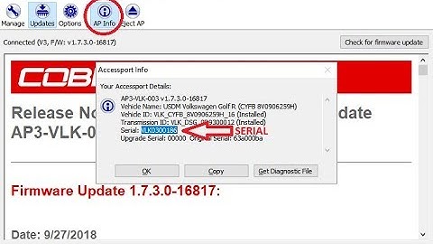 COBB AP3 How To Update Firmware and Obtain AP Info