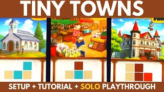 Tiny Towns Board Game | Full Solo Playthrough | How to Play Solitare