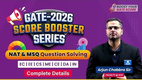 GATE 2026 Score Booster Series – Programma | EC, EE, CS, ME, CE, DA, IN | ACE Online & ACE Academy