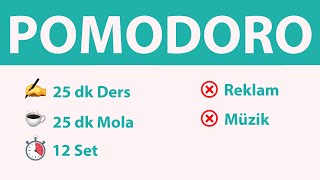 Pomodoro Tekniği - 25 Dk Ders 25 Dk Mola 12 Set - Reklamsız - Müziksiz