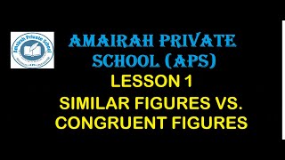 Lesson 1 Similar figures vs Congruent figures | properties of similar figures