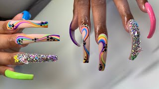 Watch me work: Neon Summer Extendo Curve Nails | How to use Beetles Gel Polish & more