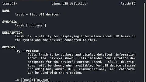 lsusb is a linux command for displaying information about USB buses