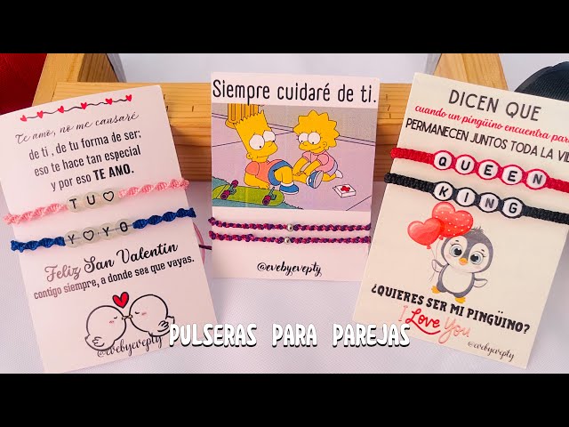 Como hacer pulseras para PAREJAS fáciles con letras ❤️ PULSERAS para SAN  VALENTÍN #sanvalentin 