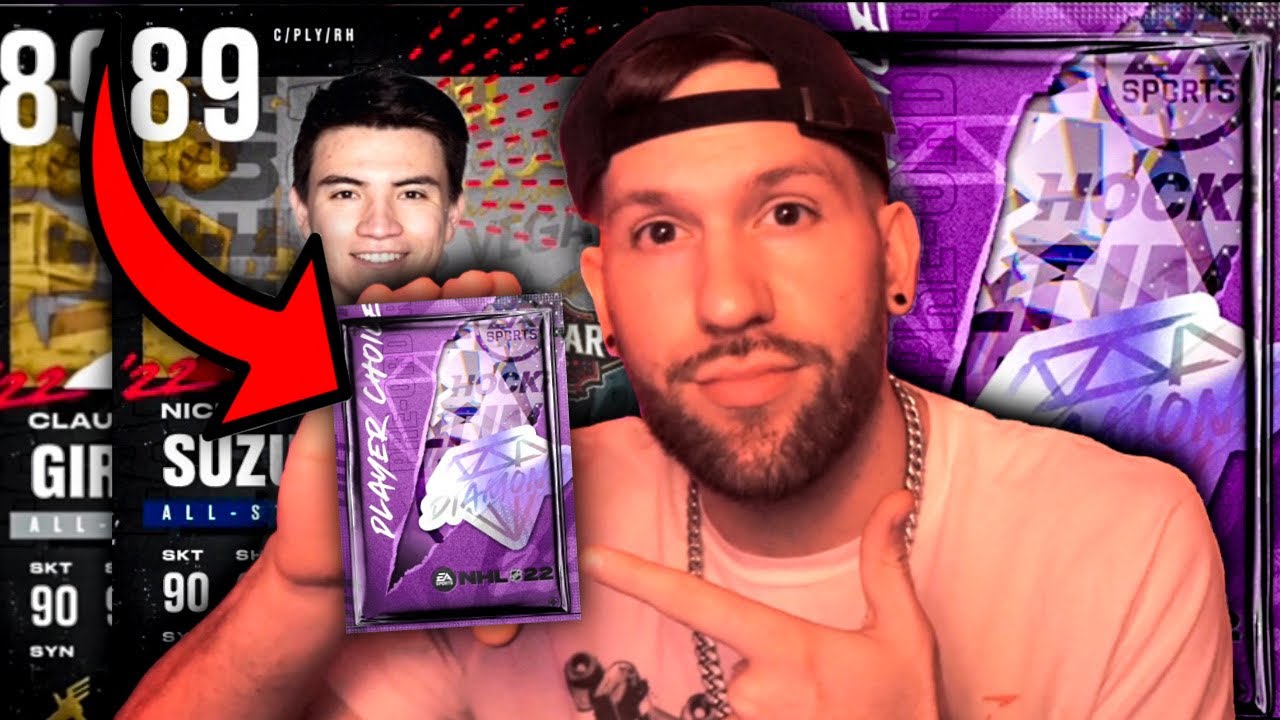 DIAMOND PLAYER CHOICE PACKS FINALLY GAVE ME PURPLE PULLS! PULLED ALLSTAR CARDS! NHL 22 HUT PACKS