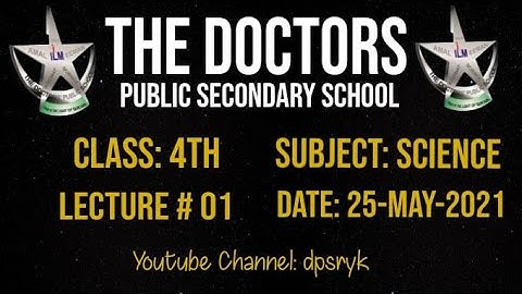 Class 4th Science Lecture # 1 [25-May-2021] dpsryk