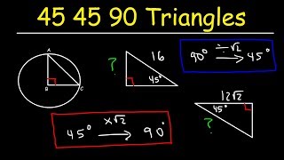 Special Right Triangles - 45 45 90 - Trigonometry & Geometry | SAT Math