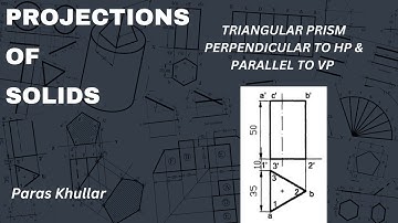 Projections of Solids | Triangular Prism Perpendicular to HP & Parallel to VP |  Paras Khullar