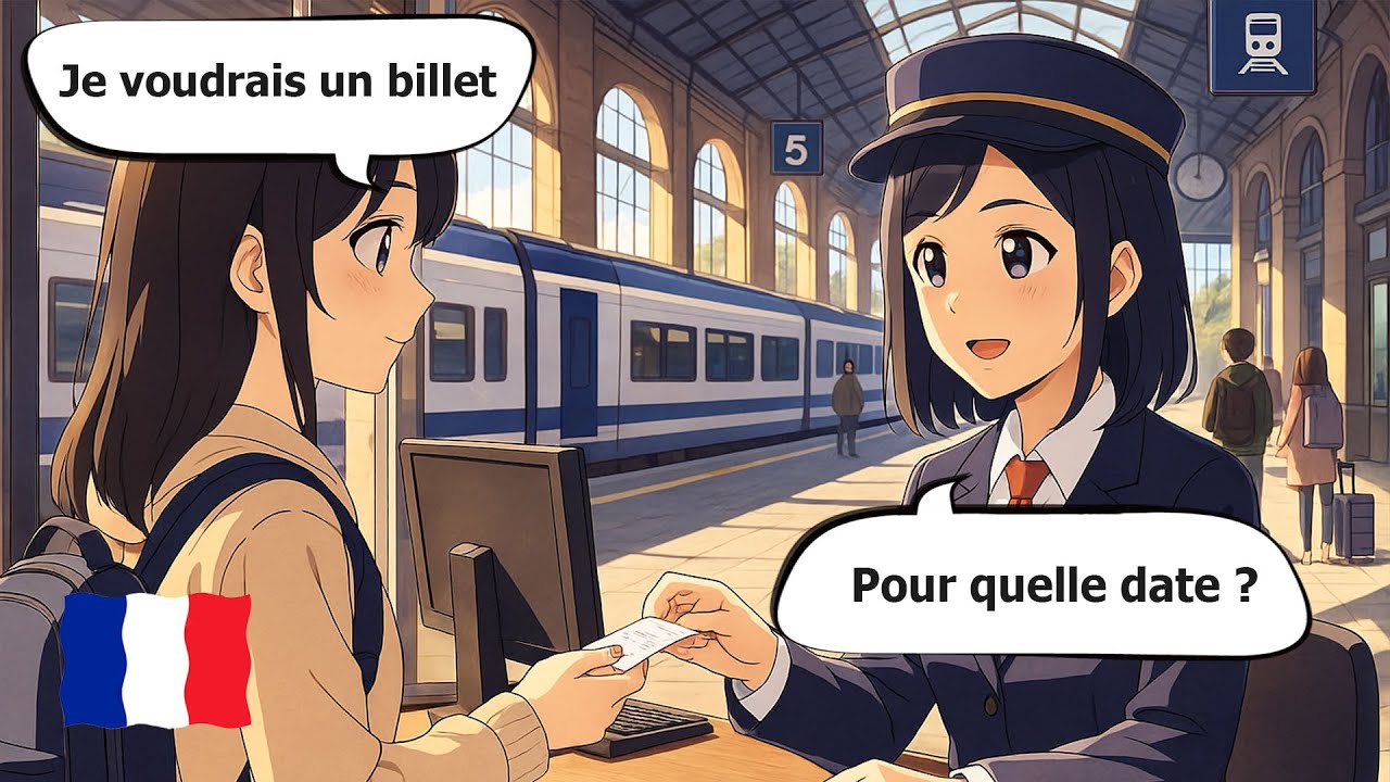 10 простых французских диалогов для начинающих | Практика путешествий на поезде (A1–A2)
