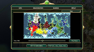 Civilization V 8-players hotseat time-lapse replay