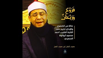 فَرَوْحٌ وَرَيْحَانٌ   باداء يفيض حنانا يبدع القارئ الطبيب أحمد محمود أبوالوفا الصعيدي