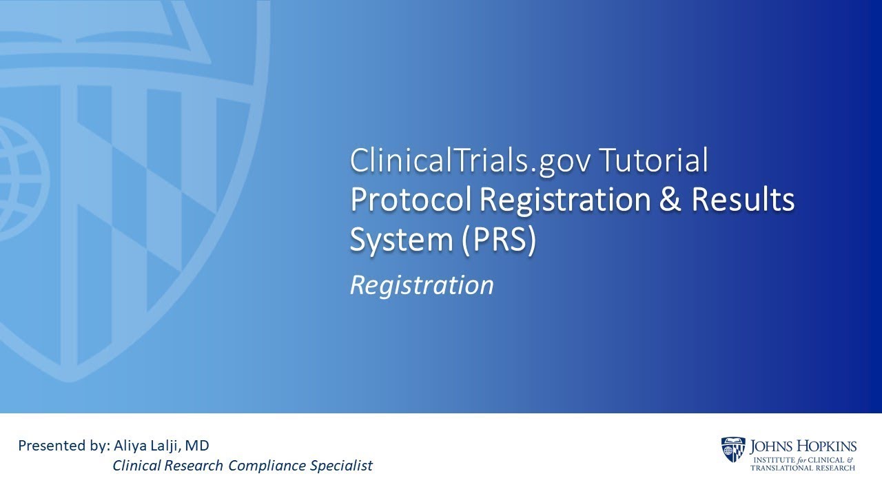 How To Register On ClinicalTrials gov YouTube How To Register On ClinicalTrials gov YouTube