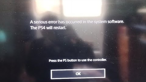 How to fix a serious error has occurred in the system software on ps4