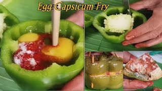 Egg Inside Capsicum Stuffing Recipe// Trending Stuffed Egg Capsicums// Bengali Recipe// Recipe Video