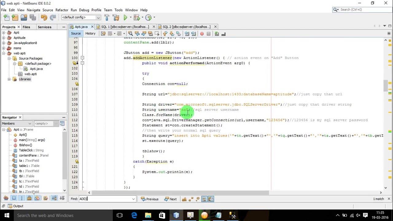 Java sql server. Java sql server