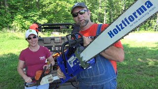 Big Blue Chinese Holzfforma Chainsaw...PTO Wood Chippers and More!! Farm Logging!