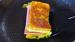 One pan egg toast! 5 minutes quick breakfast! Easy, Delicious and Healthy!