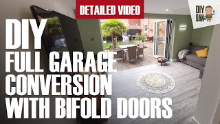 HOW TO CONVERT A GARAGE INTO A ROOM, CONVERSION WITH BIFOLD DOORS-DIY SAVED £12,000