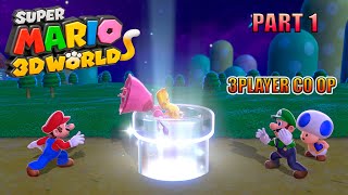 Super Mario 3D World Bowser’s fury 3PLAYER CO-OP PART1 || 4K 60fps NINTENDO SWITCH MULTIPLAYER